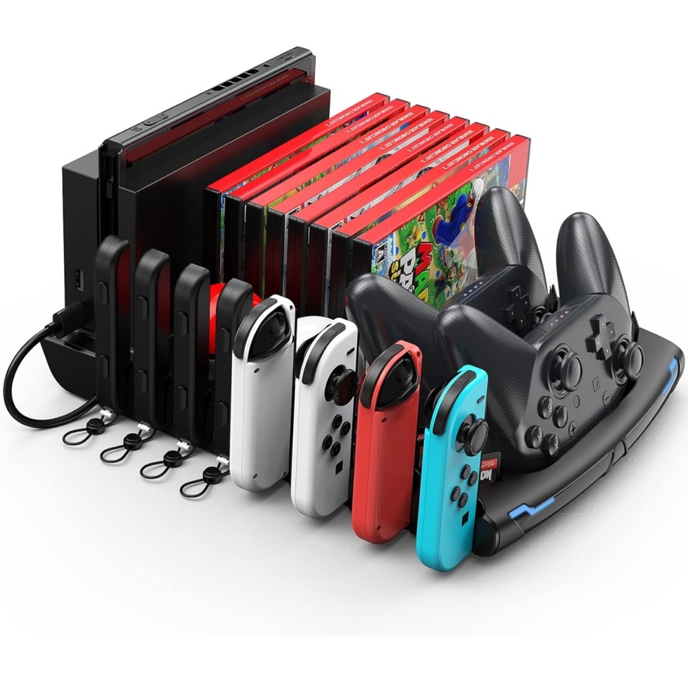 KJH Switch Accessories Organizer Station Controller/J-Cons Charger Games Storage